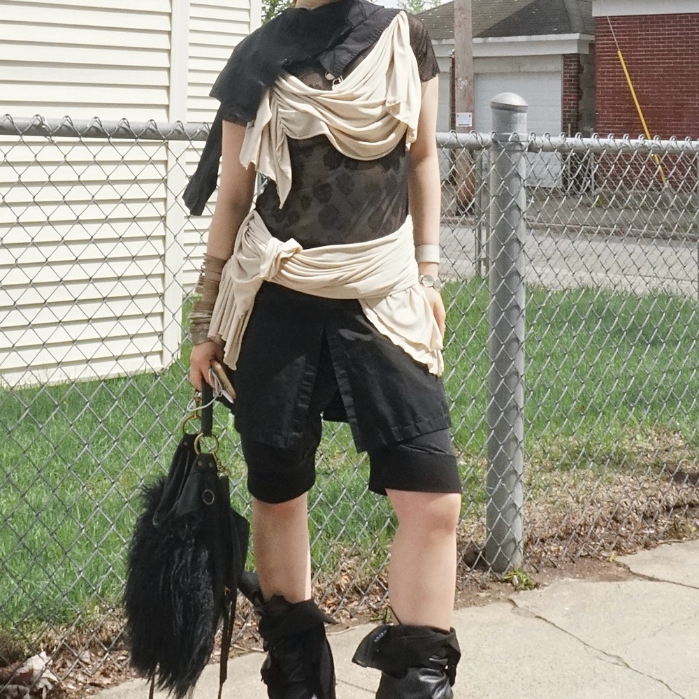 Acne Black and Cream Mini Dress